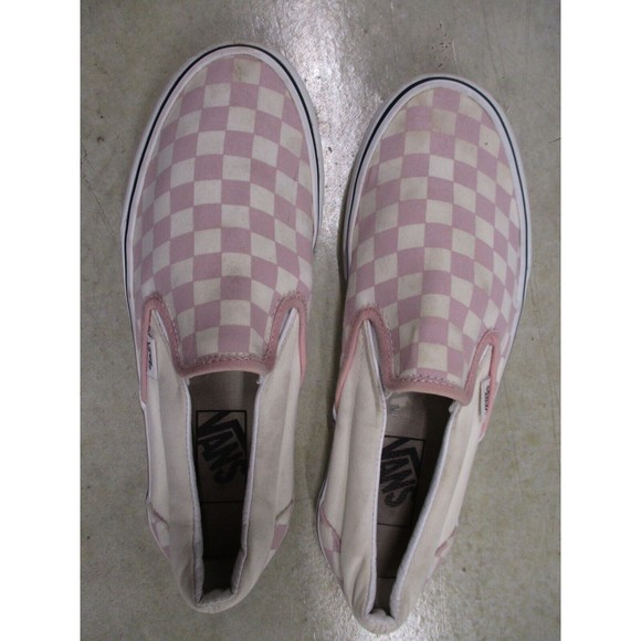 Vans Shoes Womens 8 Pink Mauve Checkered Board Skate Classic Sneakers Casual - Picture 6 of 9